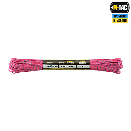 M-Tac паракорд Minicord Reflective Neon Pink 15м– Мілітарист - зображення 2