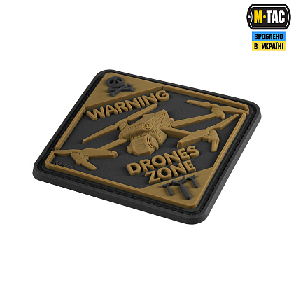 M-Tac нашивка Drones Zone PVC Black/Coyote– Мілітарист - зображення 2
