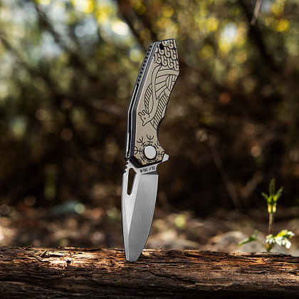 M-Tac ніж складний Type 12 Scandinavian Stonewash Black/Sand– Мілітарист - зображення 11
