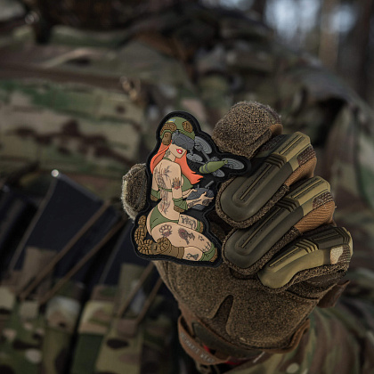 M-Tac нашивка Tactical girl №6 PVC redhead Hooligan Olive V2– Мілітарист - зображення 9