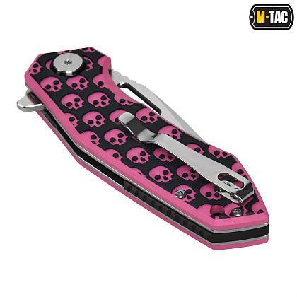M-Tac ніж складний Type 12 Skull Black/Pink/Steel (Сорт 2)– Мілітарист - зображення 8