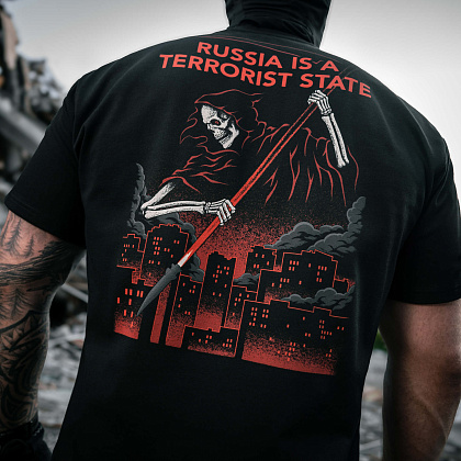M-Tac футболка russia is a terrorist state Cotton Hard Black– Мілітарист - зображення 24
