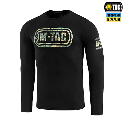 M-Tac футболка Logo довгий рукав Black– Мілітарист - зображення 1