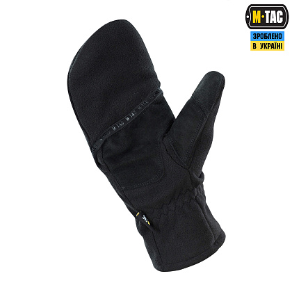 M-Tac рукавички безпалі з клапаном Windblock 295 Black– Мілітарист - зображення 5
