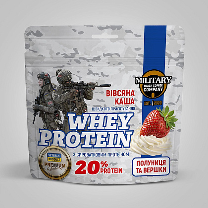 Military Black Coffee Company Вівсяна каша з протеїном «Полуниця та вершки» 50 г– Милитарист - фото 1