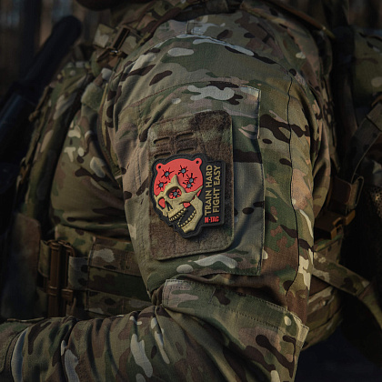 M-Tac нашивка Train Hard Fight Easy PVC Black/Red– Милитарист - фото 14