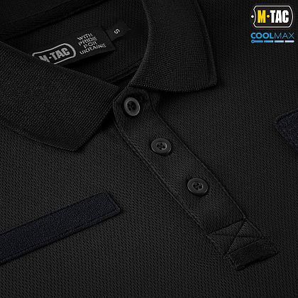 M-Tac поло Elite Tactical Coolmax Black/Dark Navy Blue– Мілітарист - зображення 5