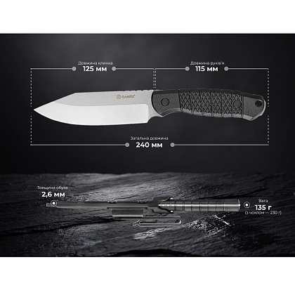 Ganzo ніж G808 Black– Мілітарист - зображення 7