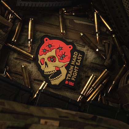 M-Tac нашивка Train Hard Fight Easy PVC Black/Red– Милитарист - фото 2