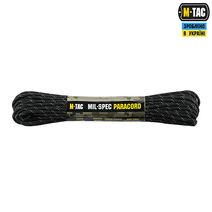M-Tac паракорд 550 mil-spec Black Reflective 15м– Мілітарист - зображення 1