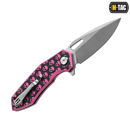 M-Tac ніж складний Type 12 Skull Black/Pink/Steel (Сорт 2)– Мілітарист - зображення 3