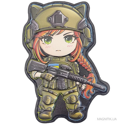 Шеврон Військова дівчина– Мілітарист - зображення 1
