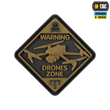 M-Tac нашивка Drones Zone PVC Black/Coyote– Мілітарист - зображення 1