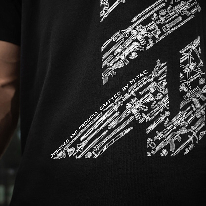M-Tac футболка WAR Cotton Hard Black/White– Мілітарист - зображення 11