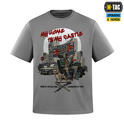 M-Tac футболка My Home is my Castle Oversize Light Grey– Милитарист - фото 2