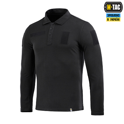 M-Tac поло тактичне довгий рукав 65/35 Black– Мілітарист - зображення 1