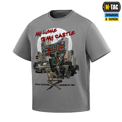 M-Tac футболка My Home is my Castle Oversize Light Grey– Милитарист - фото 1
