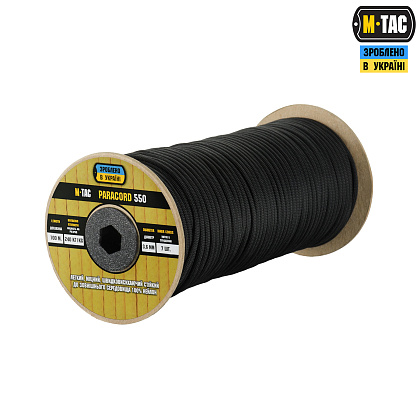 M-Tac паракорд 550 type III 100m Black– Мілітарист - зображення 1