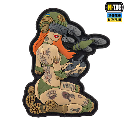 M-Tac нашивка Tactical girl №6 PVC redhead Hooligan Olive V2– Мілітарист