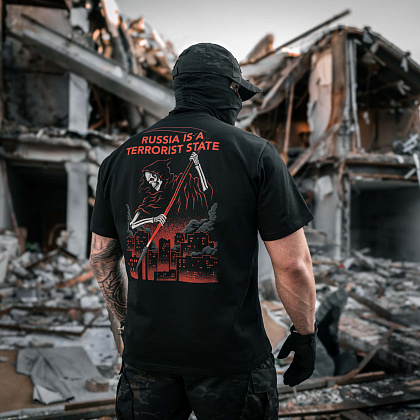 M-Tac футболка russia is a terrorist state Cotton Hard Black– Мілітарист - зображення 16