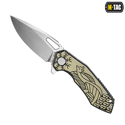 M-Tac ніж складний Type 12 Scandinavian Stonewash Black/Sand– Мілітарист - зображення 2