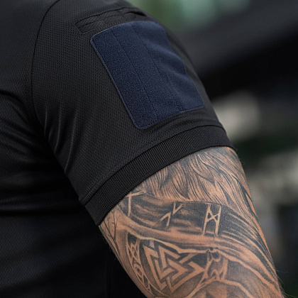 M-Tac поло Elite Tactical Coolmax Black/Dark Navy Blue– Мілітарист - зображення 15