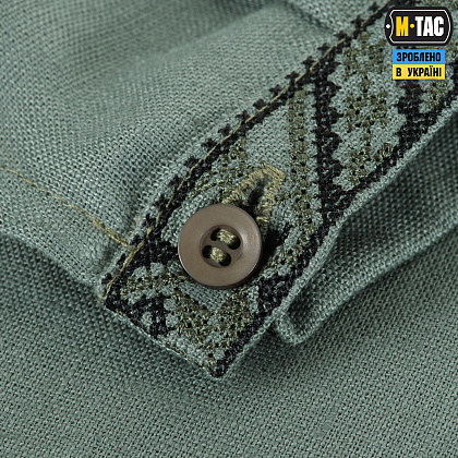 M-Tac вишиванка 100% льон сіро-зелена– Мілітарист - зображення 7