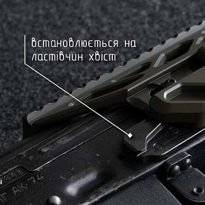 Крук RIS боковой кронштейн быстросъемный для АКМ/АК-74 OD Green (2U073)– Милитарист - фото 6