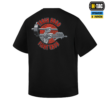 M-Tac футболка Train Hard Oversized Cotton Hard Black– Мілітарист - зображення 5