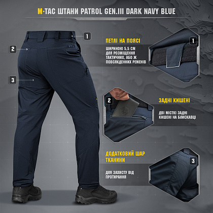 M-Tac брюки Patrol Gen.III Dark Navy Blue– Милитарист - фото 7
