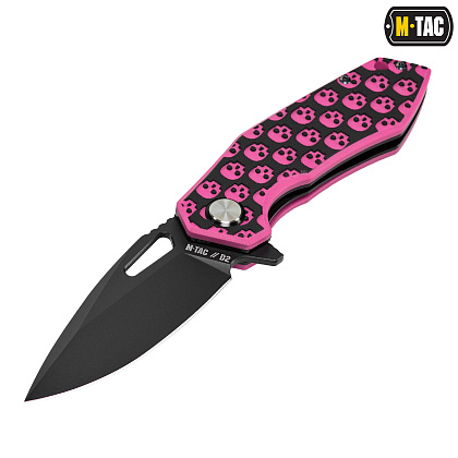 M-Tac ніж складний Type 12 Skull Black/Pink– Мілітарист - зображення 1