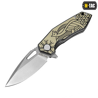 M-Tac ніж складний Type 12 Scandinavian Stonewash Black/Sand– Мілітарист - зображення 1