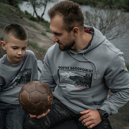 M-Tac кофта Hoodie Чорні Запорожці Cotton Hard Light Grey– Мілітарист - зображення 18