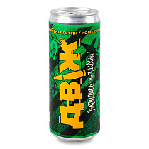 Двіж напій енергетичний Комбуча яблучна, безалкогольний сильногазований 0,33л– Мілітарист