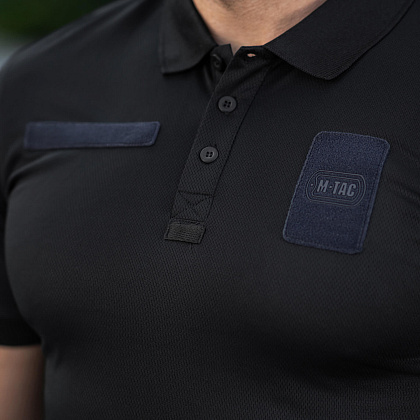 M-Tac поло Elite Tactical Coolmax Black/Dark Navy Blue– Мілітарист - зображення 14