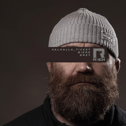 R3ICH шапка бини "Valhalla ticket" grey– Милитарист - фото 1