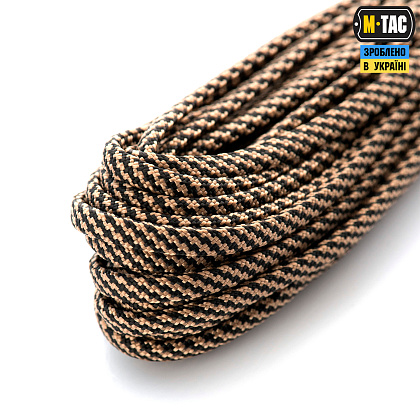 M-Tac паракорд 550 type III 15m Black/Tan Stairs– Мілітарист - зображення 3