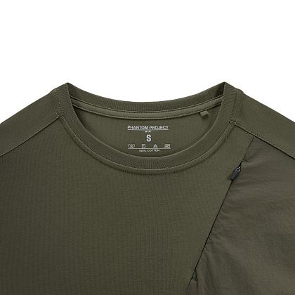 Phantom Project/M-Tac футболка Long Zipper combo Cotton Nylon Ranger Green– Мілітарист - зображення 5