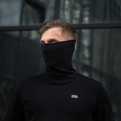 M-Tac шарф-труба анатомічний мікрофліс ріп-стоп Black– Мілітарист - зображення 5