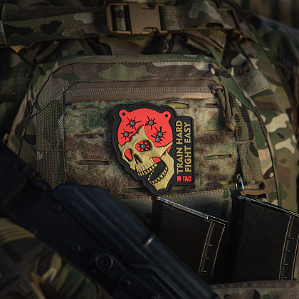 M-Tac нашивка Train Hard Fight Easy PVC Black/Red– Милитарист - фото 9