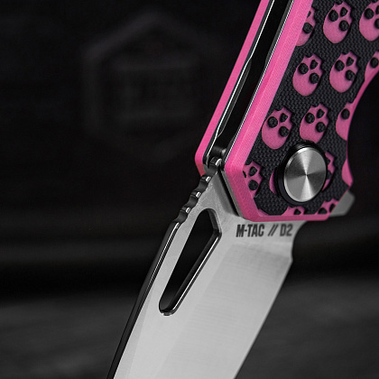 M-Tac ніж складний Type 12 Skull Black/Pink/Steel– Мілітарист - зображення 14