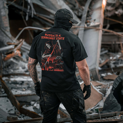 M-Tac футболка russia is a terrorist state Cotton Hard Black– Мілітарист - зображення 15