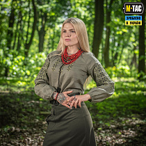 M-Tac вышиванка женская 100% лён олива– Милитарист