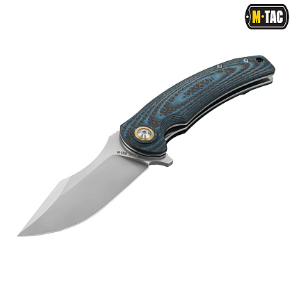 M-Tac ніж складний Type 15 Carbon/Blue– Мілітарист - зображення 1