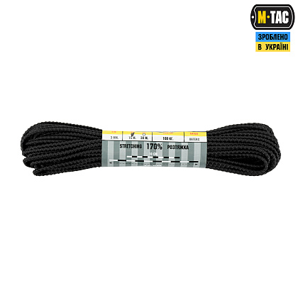M-Tac паракорд Shock-Cord 3mm Dragon Skin Black 15м– Мілітарист - зображення 2