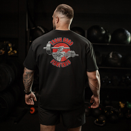 M-Tac футболка Train Hard Oversized Cotton Hard Black– Милитарист - фото 13
