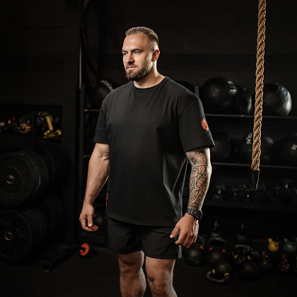 M-Tac футболка Train Hard Oversized Cotton Hard Black– Милитарист - фото 11