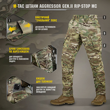 M-Tac брюки Aggressor Gen.II Flex Rip-Stop MC– Милитарист - фото 8