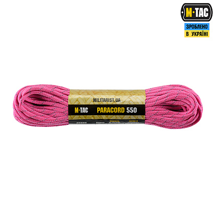 M-Tac паракорд 550 type III 30m Neon Pink Reflective– Мілітарист - зображення 1