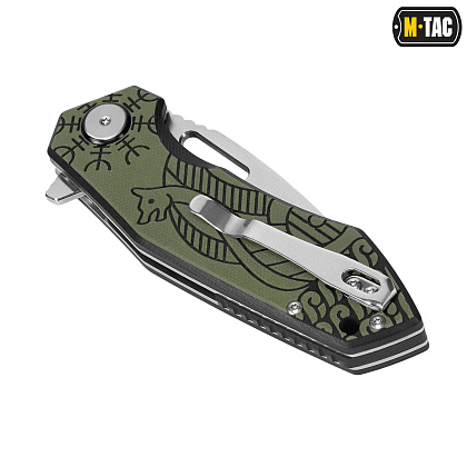 M-Tac ніж складний Type 12 Scandinavian Stonewash Black/Olive– Мілітарист - зображення 6